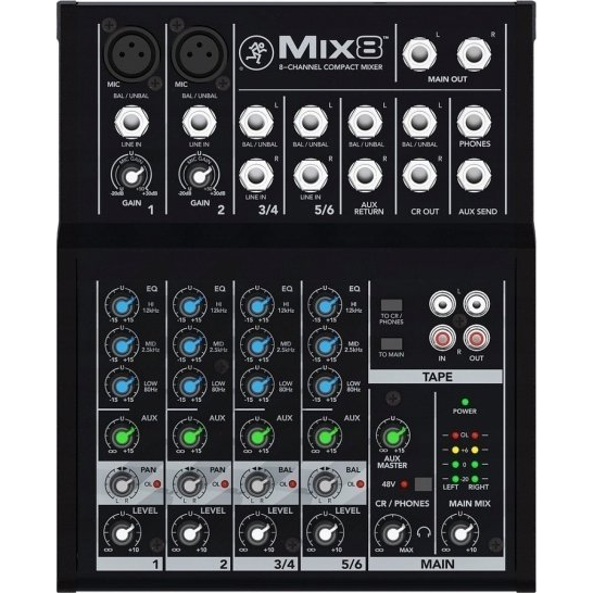 Mackie Mix 8 Konzol keverőpult Csatornák:8