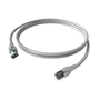 Easylan CP1KABABA0010 RJ45 Hálózati kábel, patchkábel CAT 6A S/FTP 1.00 m Szürke Kettős árnyékolás, Halogénmentes, Lángálló 1 db