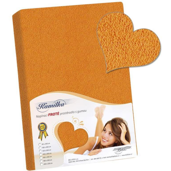 Bellatex frottír lepedő, 160×200 cm, világos narancsszín
