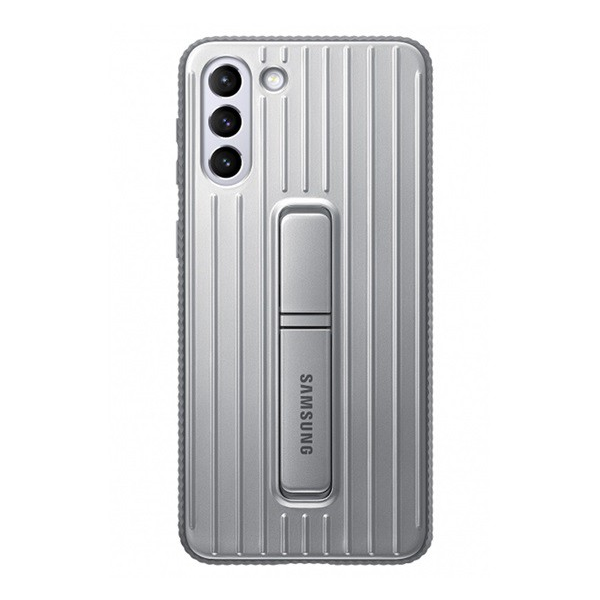 SAMSUNG műanyag telefonvédő (dupla rétegű, gumírozott, asztali tartó funkció) VILÁGOSSZÜRKE [Samsung Galaxy S21 Plus (SM-G996) 5G] (EF-RG996CJEG)