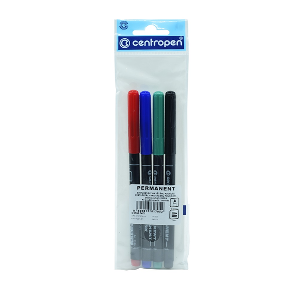 Centropen Alkoholos marker készlet, 1mm, kerek hegyű,  2536, 4 különböző szín (A-625360401)