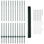 kerítésoszlopok 11 db U-Channel zöld 140 cm acél