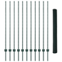 kerítésoszlopok 11 db U-Channel zöld 140 cm acél