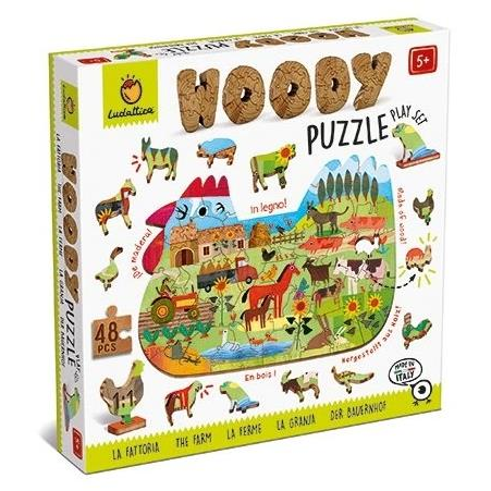 Ludattica Woody Farm, wooden puzzle, 48 pieces (22167)