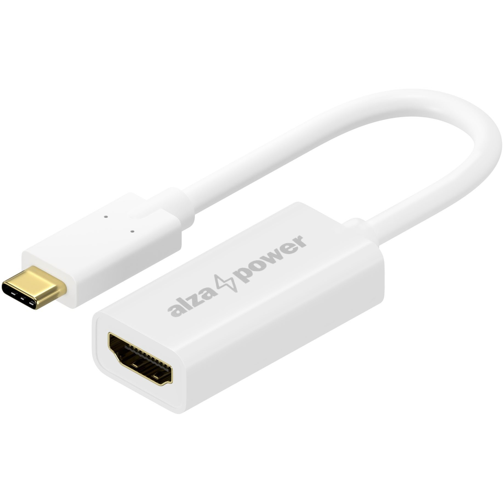 AlzaPower USB-C (M) - HDMI 2.0 4K 60Hz (F) 0.1 m, fehér (APW-ADTCHD02W)