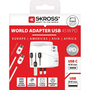 SKROSS Adapter, világutazóknak, 1xUSB-A, 1xUSB-C PD, 45W, USB-C kábel,  (SKADPD45W)