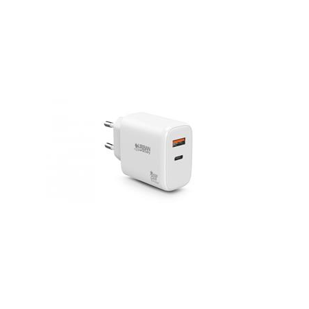 Urban Factory Hálózati töltő, 1xUSB-A (12W), 1xUSB-C (45W),  (UFGPS62)