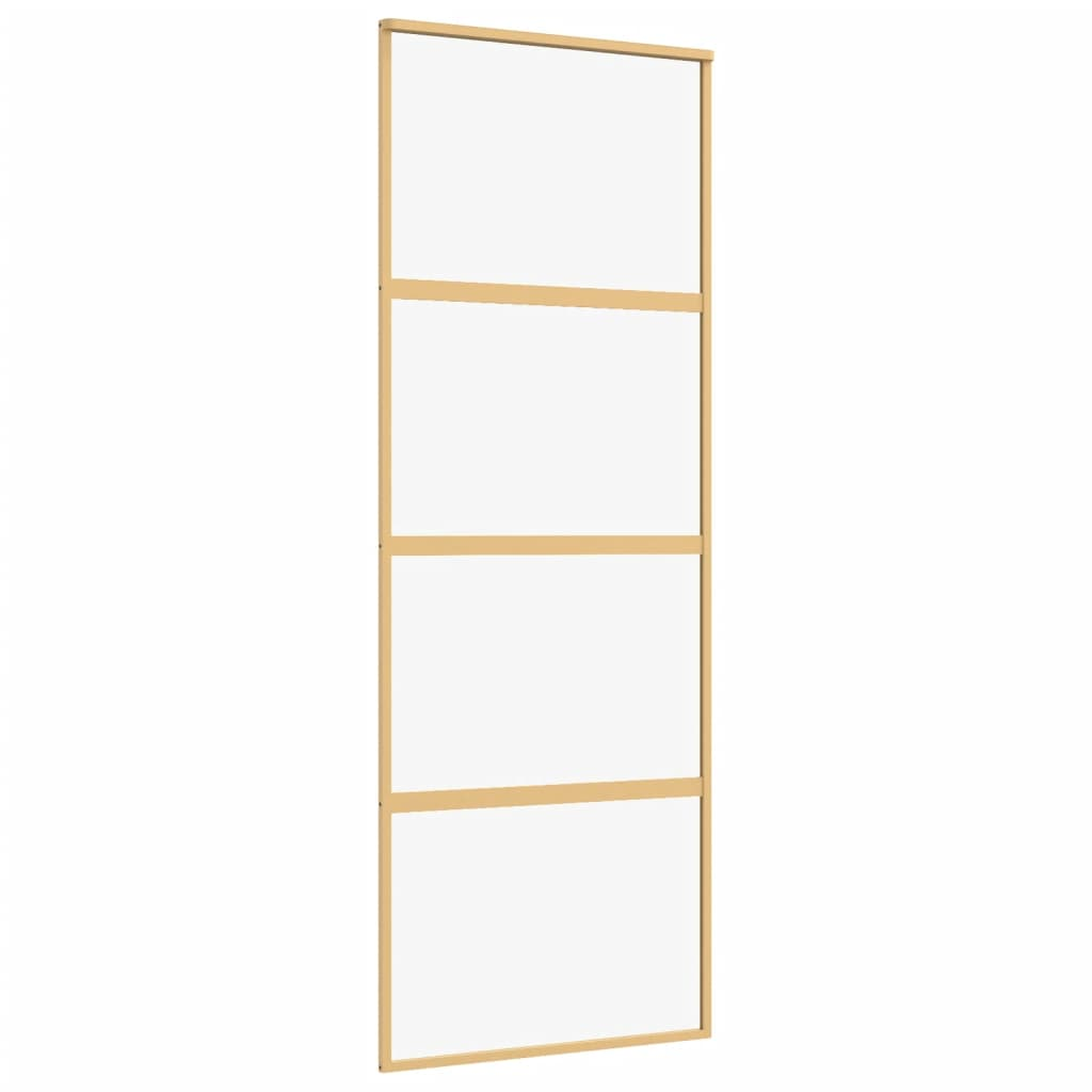 aranyszínű átlátszó ESG üveg és alumínium tolóajtó 76 x 205 cm (155178)