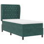 Boxspring Ágy Matrac Kárpitozás Sötétzöld, 100x200 cm