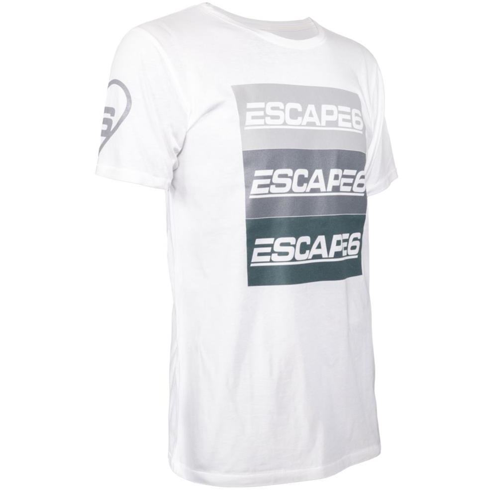 Escape6 Uniszex póló, szürke logóval elöl és hátul, fehér, L (escswag-3gwl)