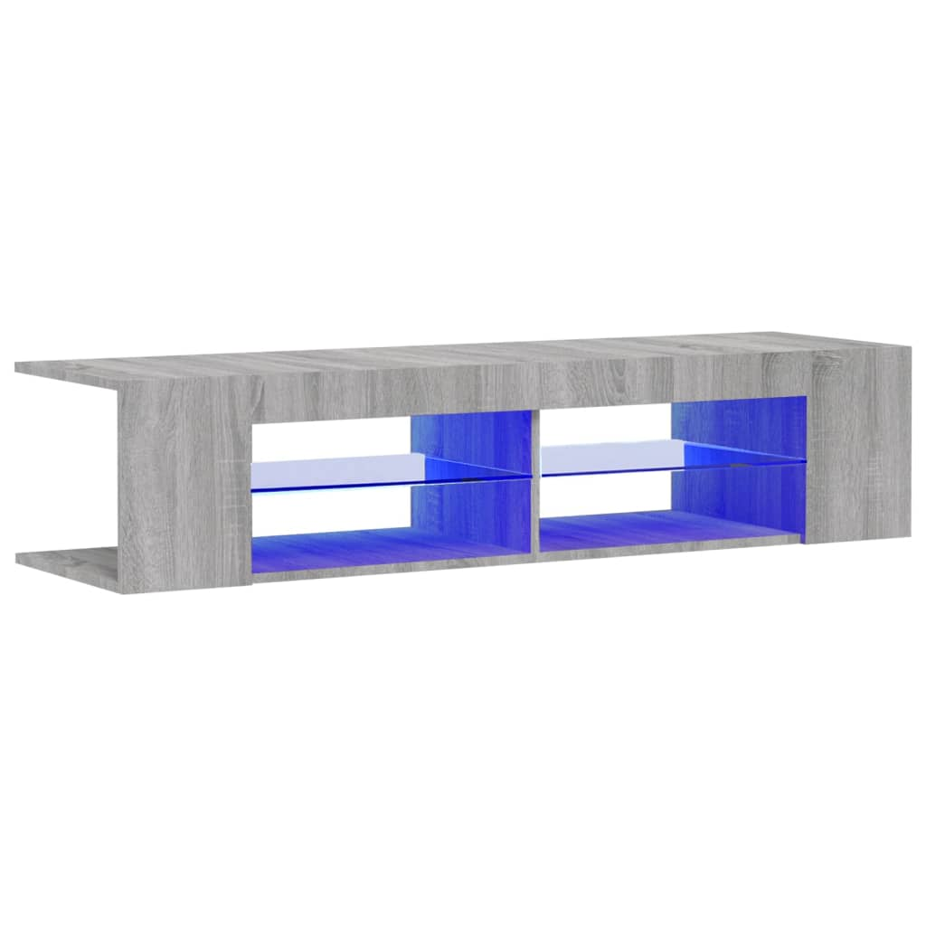 szürke sonoma színű TV-szekrény LED-lámpákkal 135 x 39 x 30 cm (815694)