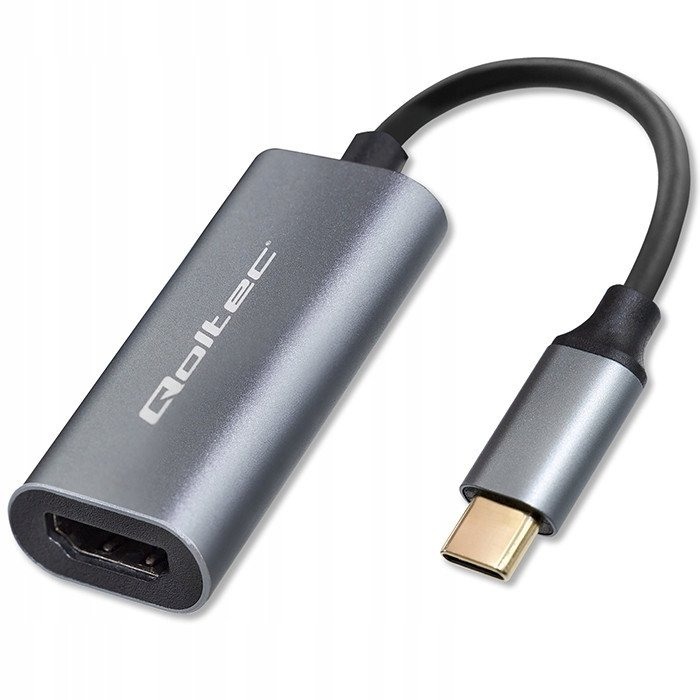 Qoltec 50331 USB Type-C apa - HDMI anya Átalakító Adapter (50331)