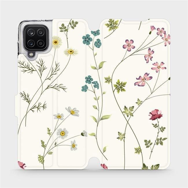 Flip mobile phone case Samsung Galaxy A12 - MD03S Thin plants with flowers