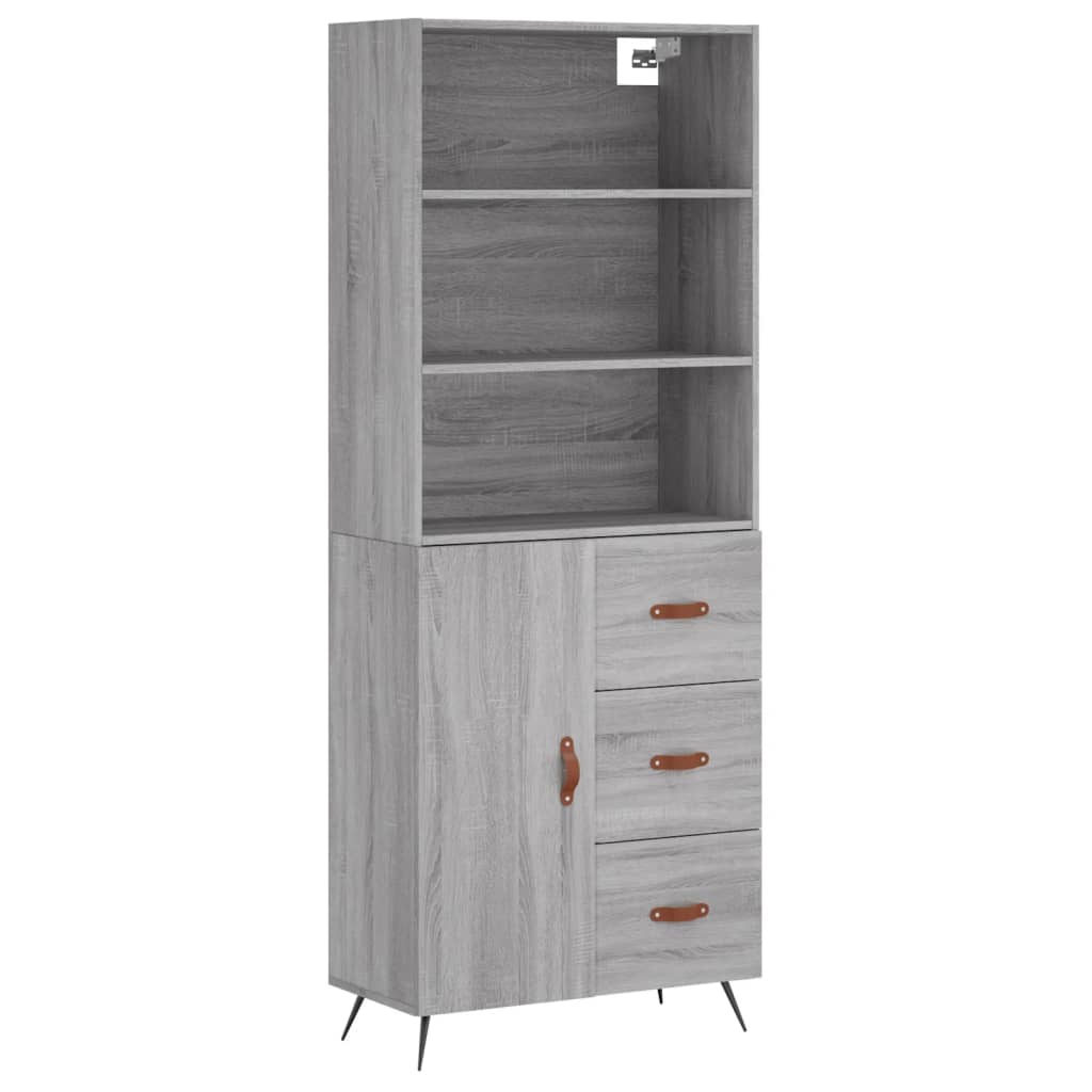 szürke sonoma szerelt fa magasszekrény 69,5 x 34 x 180 cm (3189419)