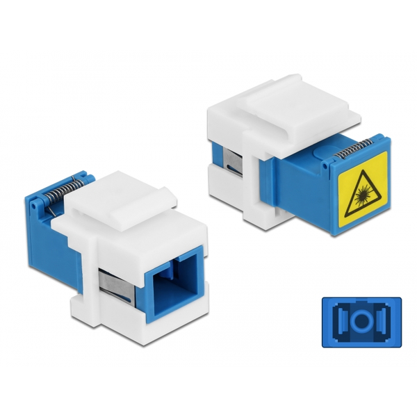 Keystone Modul SC Simplex Buchse zu SC Simplex Buchse mit Laserschutzklappe innen