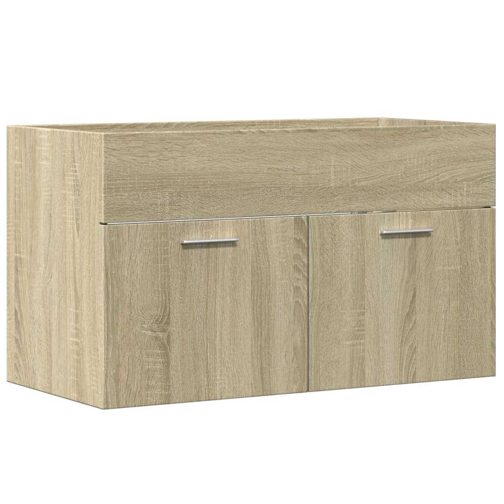 sonoma tölgy színű szerelt fa mosdószekrény 80 x 38,5 x 46 cm (856209)