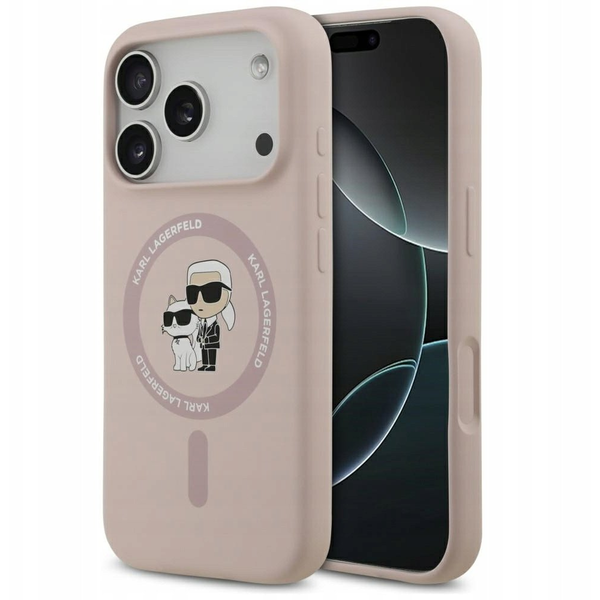 CG MOBILE KARL LAGERFELD LIQUID SILICONE KARL AND CHOUPETTE MAGSAFE szilikon telefonvédő (ütésállóság, MagSafe) RÓZSASZÍN Apple iPhone 17 Pro (KLHMP17LSCMKCRHP)
