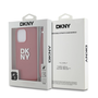 DKNY PU bőr Stack Logo csuklópántos tok iPhone 15 Pro Max készülékhez piros