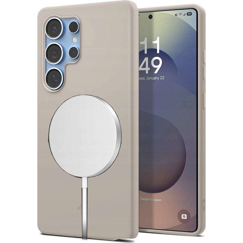 Samsung S25 Ultra Spigen Silicone Fit Mag Szilikon Telefonvédő Ütésállóság, Magsafe, Titánszürke (8809971239950-ACS09165)