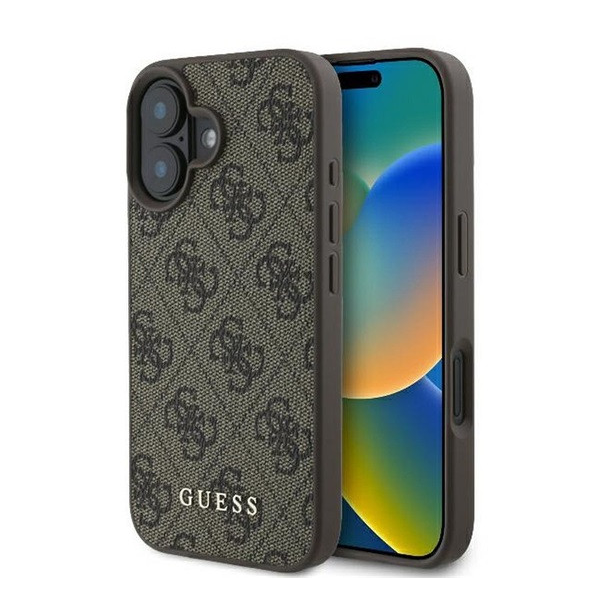 Guess 4G Classic Apple iPhone 16 Plus hátlap tok, barna (3666339346010)