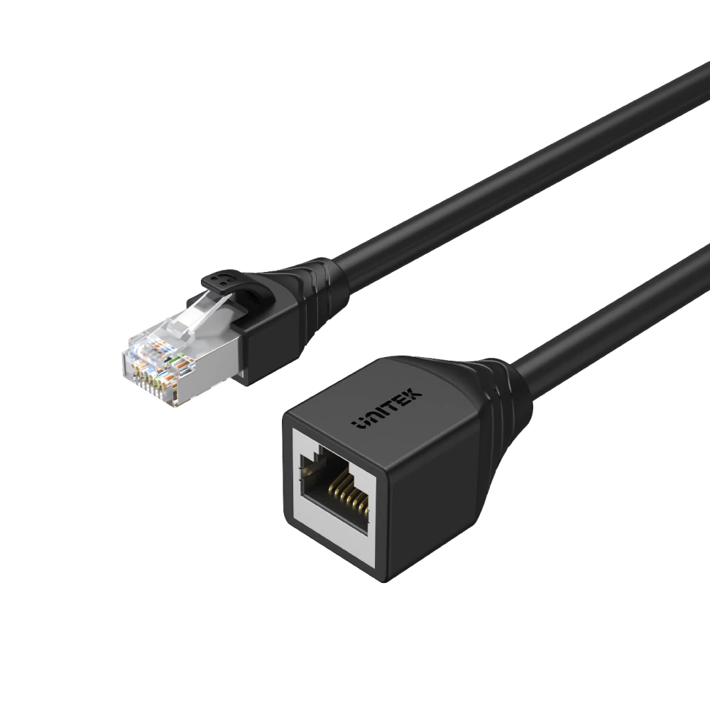 Unitek STP CAT6 Hosszabbító kábel 0.5m Fekete (C1896BK-0.5M)