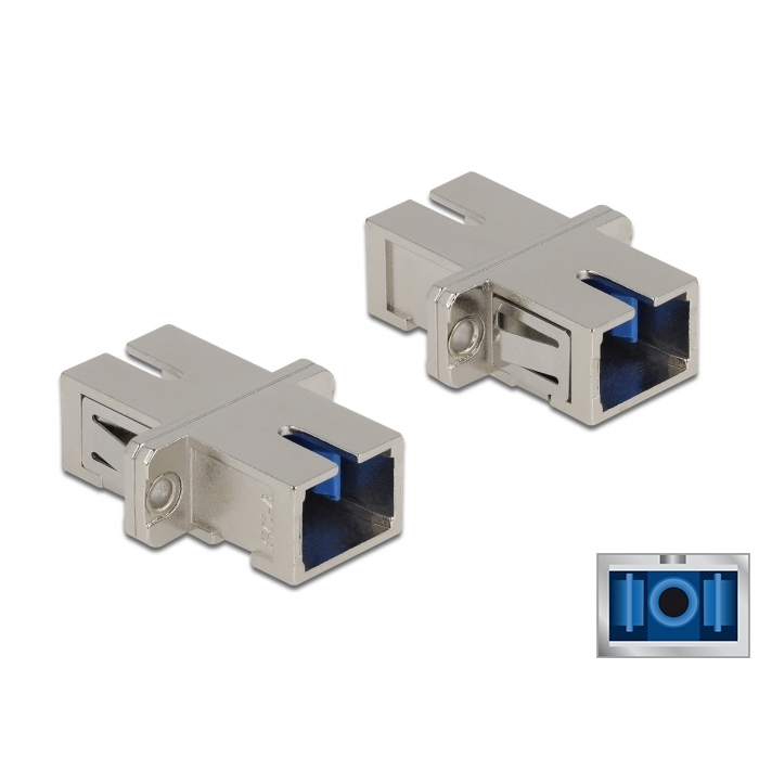 Delock SC optikai szálas csatlakozó Simplex anya - SC Simplex anya, egymódosú fém (86872) (86872)