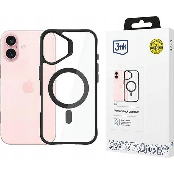 3mk Satin Armor MagCase átlátszó, TPU és PC anyagú telefontok Apple iPhone 16 Plus (5903108586580)