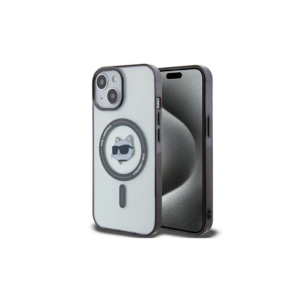 Karl Lagerfeld KLHMP15SHCHNOTK iPhone 15/14/13 6,1" készülékhez keménytok IML Choupette`s Head Mag átlátszó