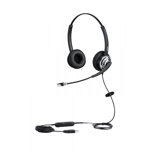 Căști binaurale de birou Plusonic USB 8.2MS cu reducere a zgomotului