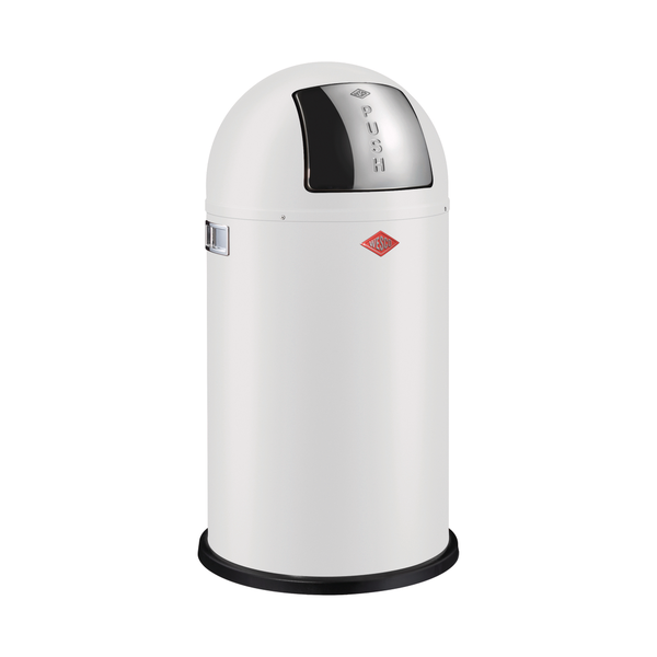 WESCO Pushboy 50 literes nyomófedeles fém szemetes - Matt fehér