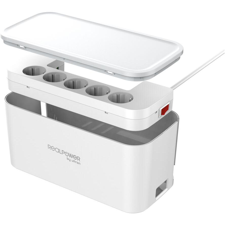 Tápkábel RealPower 410861 5 aljzat 1,5 m fehér (410861)