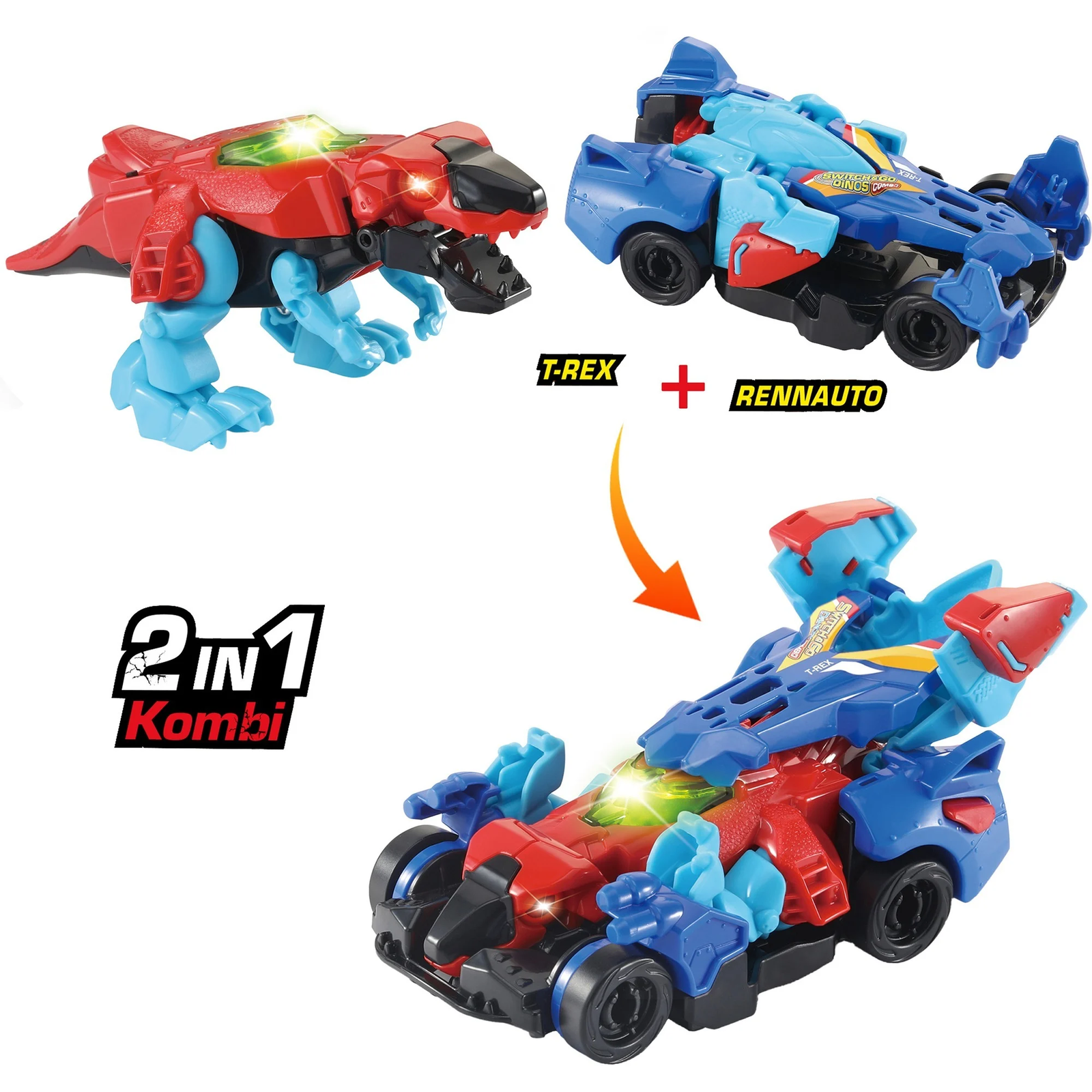 VTech Switch & Go Dinos - Combo T-Rex 2az 1ben átalaktható játékfigura (80-582004)