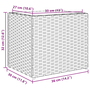 fekete polyrattan kerti ültetőláda 36x30x32 cm