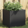 fekete polyrattan kerti ültetőláda 36x30x32 cm