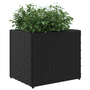 fekete polyrattan kerti ültetőláda 36x30x32 cm
