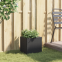 fekete polyrattan kerti ültetőláda 36x30x32 cm