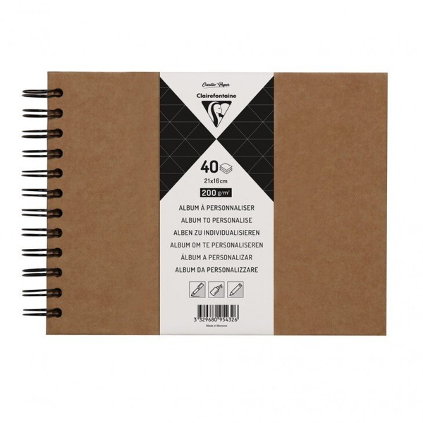Clairefontaine 95432C, Monochromatic, Brown, 40 sheets, 200 g/m², Hardcover, Universal