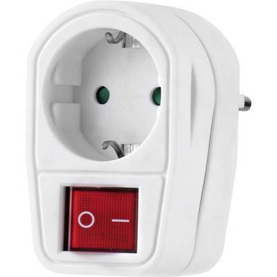 Köztes dugalj kapcsoló, 2 pólusú, fehér, Renkforce 1173536 (1173536)