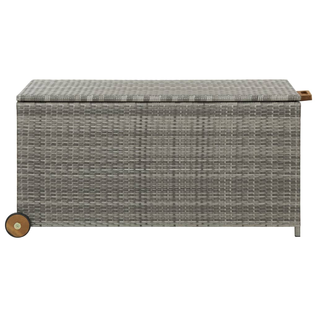 világosszürke polyrattan kerti tárolóláda 120 x 65 x 61 cm (310090)
