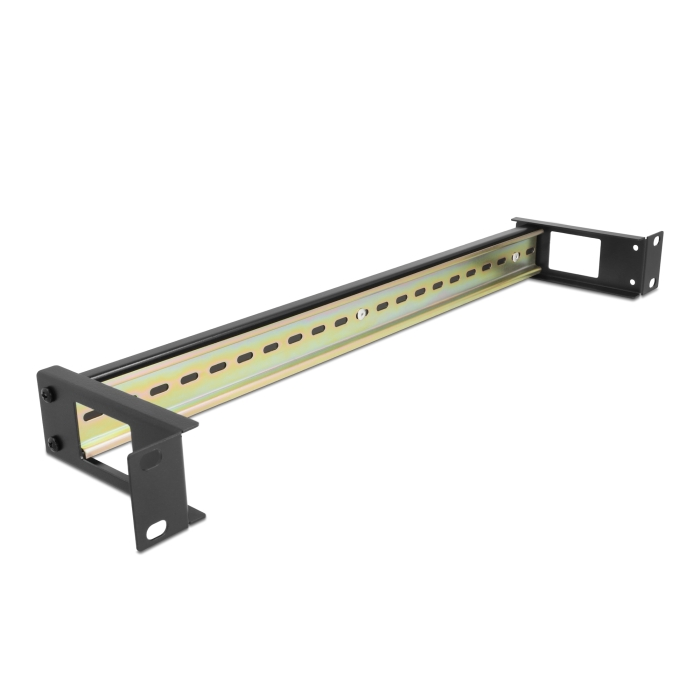 Delock 19 DIN sín panel oldalsó kábelbemenettel 1U fekete (67031) (67031)