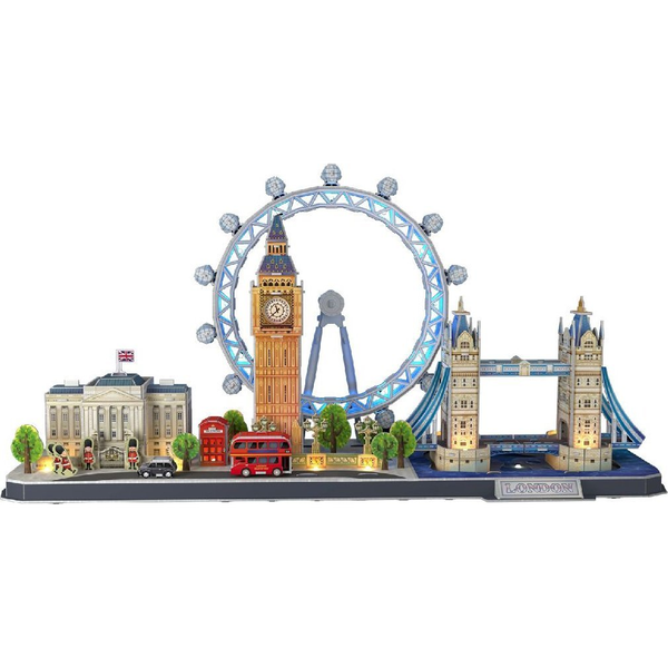 CUBICFUN 3D puzzle játék 186 darabos CityLine London 3D LED