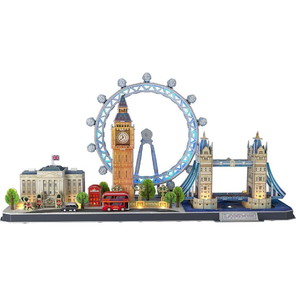 CUBICFUN 3D puzzle játék 186 darabos CityLine London 3D LED (306-20532)