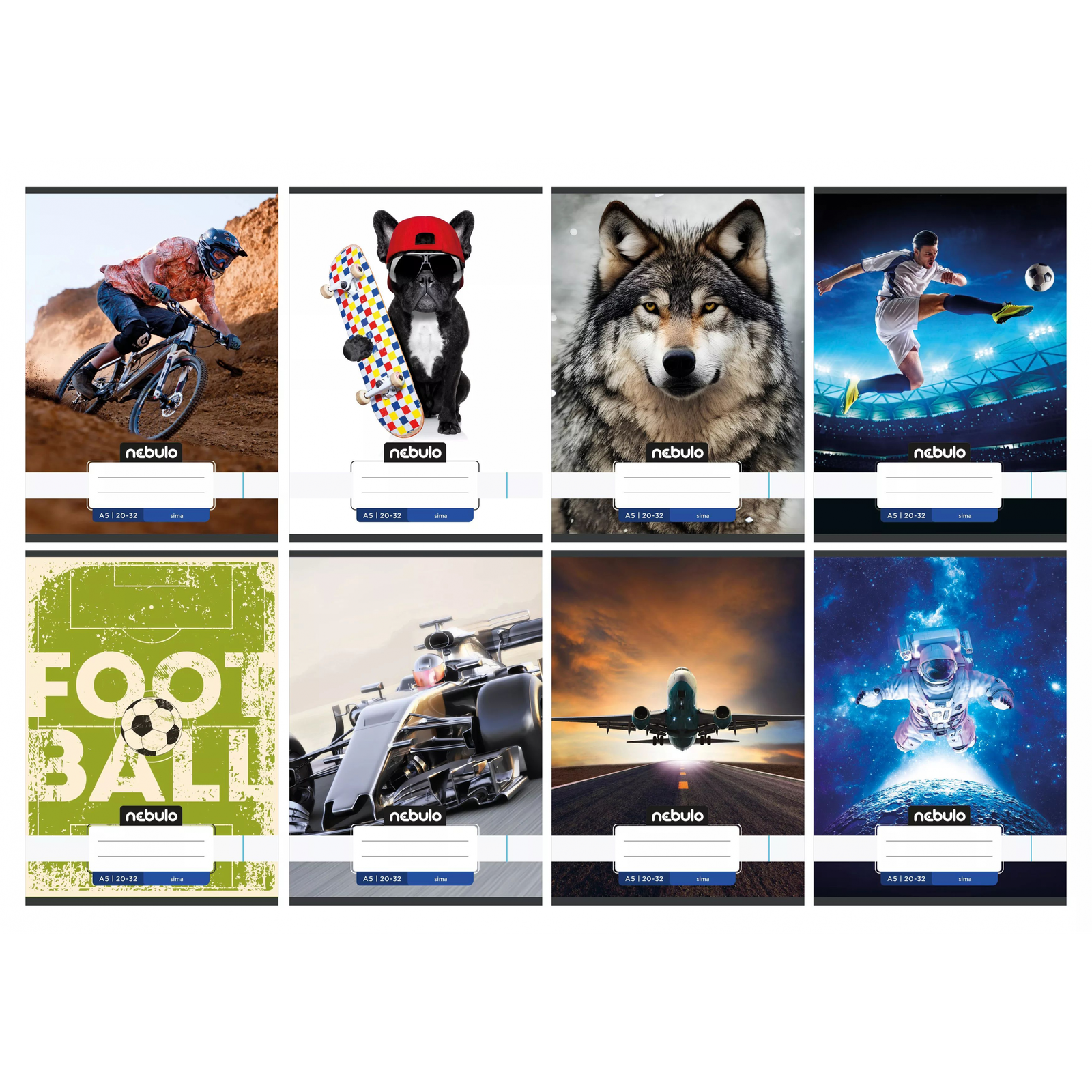 Nebulo Vagány mintás 32 lapos A5 sima füzet - Többféle (VM-A5)