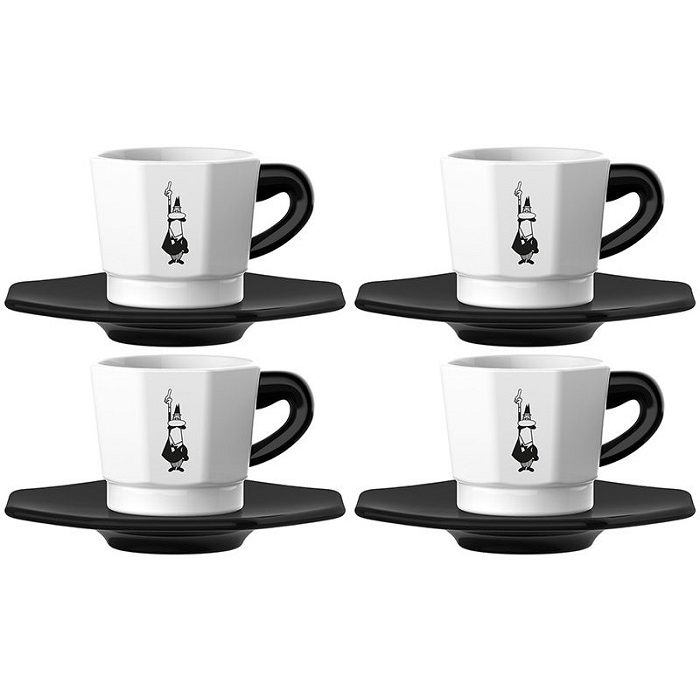 Bialetti Moka csésze szett (4db) - Fekete/Fehér (RTATZ400)