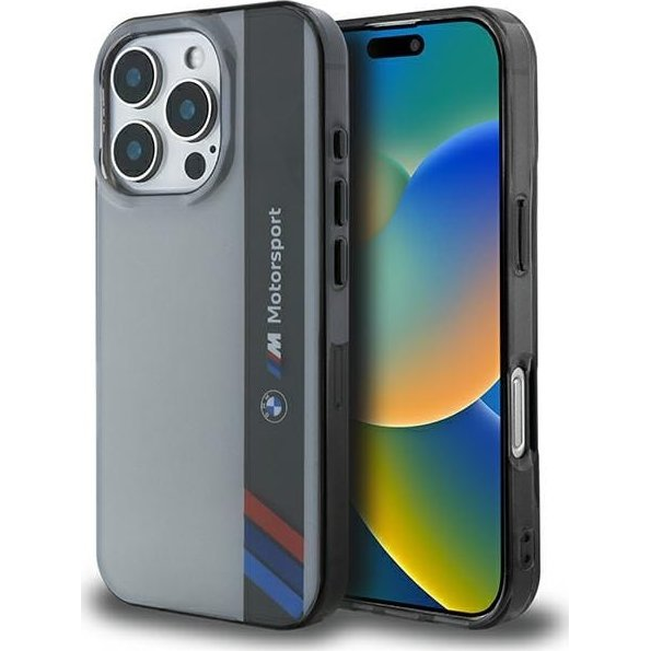 Bmw Motosport Iml Apple iPhone 16 Pro Hátlapvédő TPU Tok Szürke