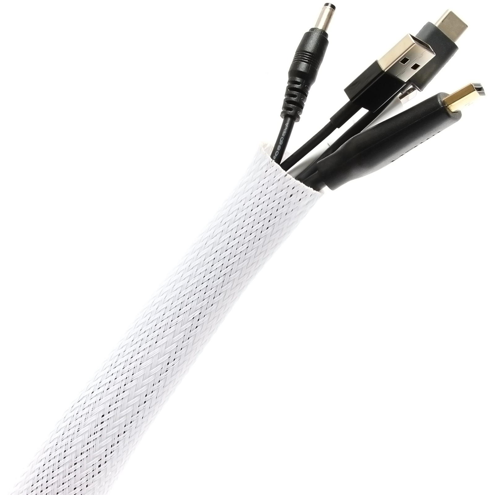 AlzaPower Velcrostrap+ Cable Tube 2m fehér (APW-COGVT2W)