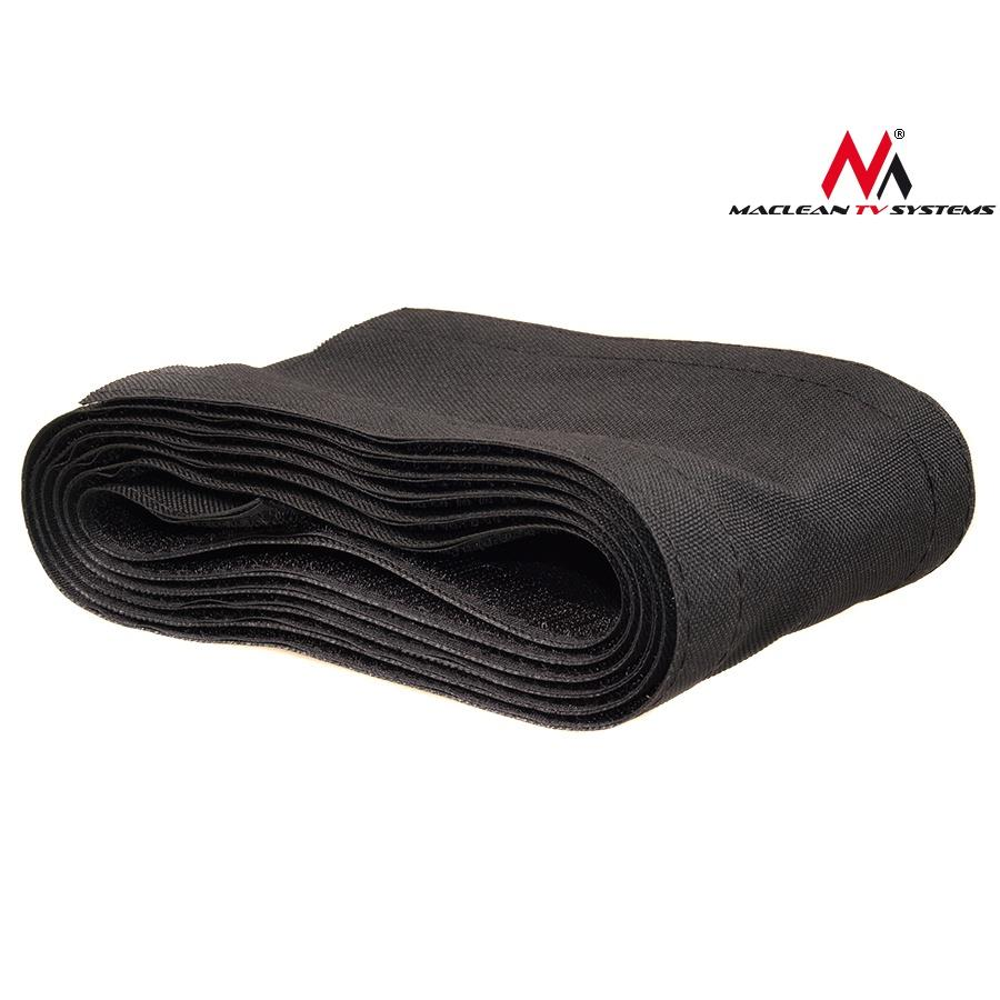 Maclean tépőzáras kábel rendező tekercs 2m x 105mm - Fekete (MCTV-677 B)