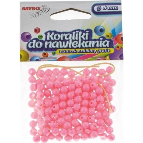  BREWIS Koraliki do nawlekania BREWIS 6mm K6-5 różowy Brewis