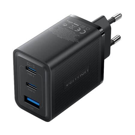 Vention USB-A + 2xUSB-C hálózati töltő 65W fekete (FERB0-EU) (FERB0-EU)
