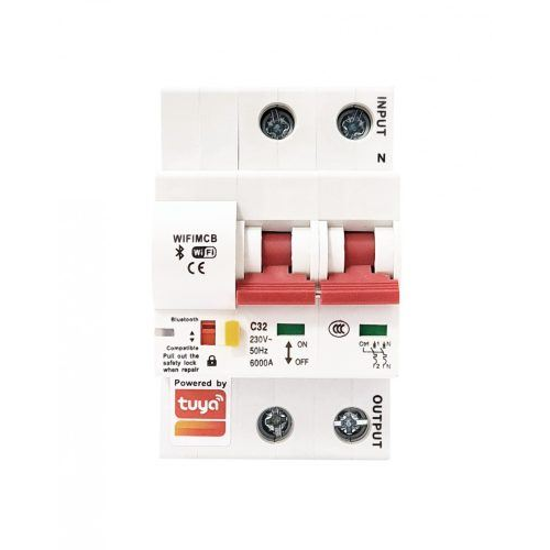 SMARTZILLA Tuya Wifi okos relé, 2 pólusú, C32A (2044303-32) (smart204430332)